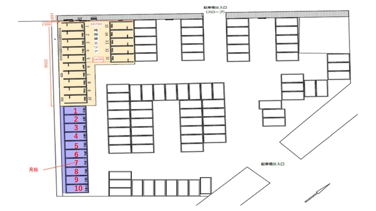 大袋駅前第5の駐車配置図
