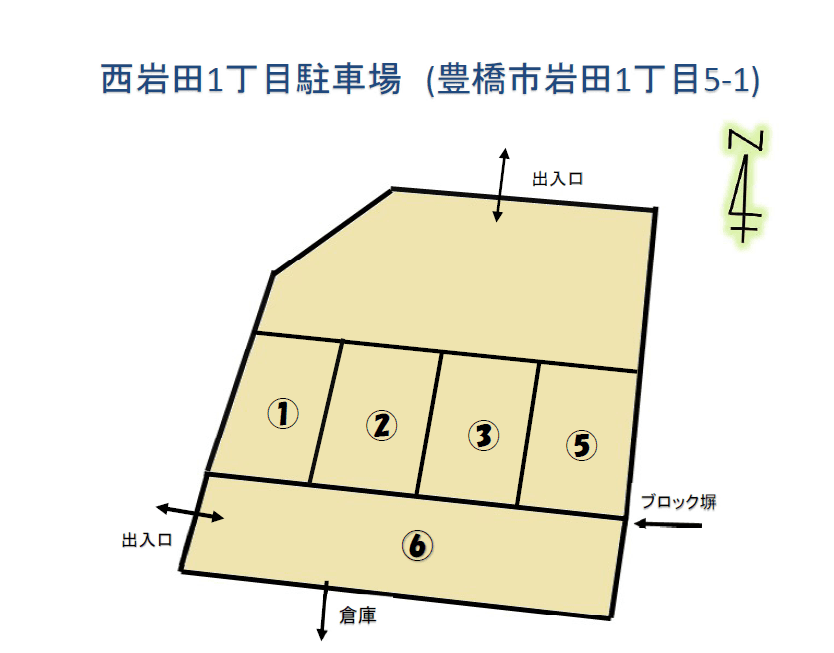 西岩田1丁目駐車場の駐車配置図