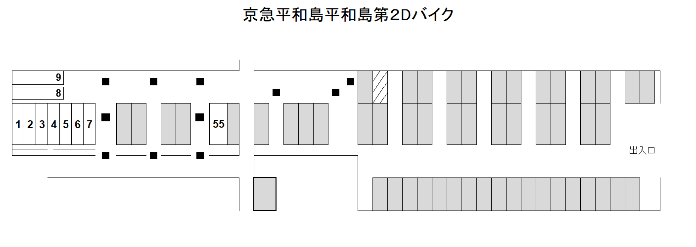 京急平和島第2Dバイクの駐車配置図