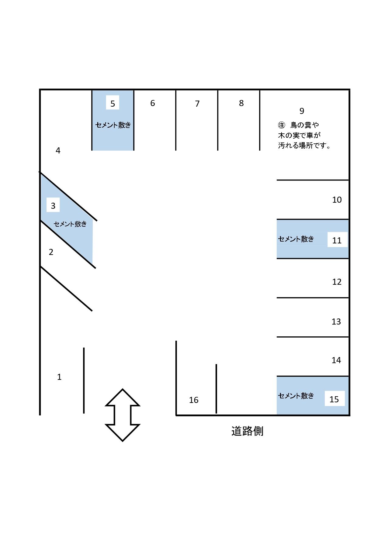与儀Pの駐車配置図