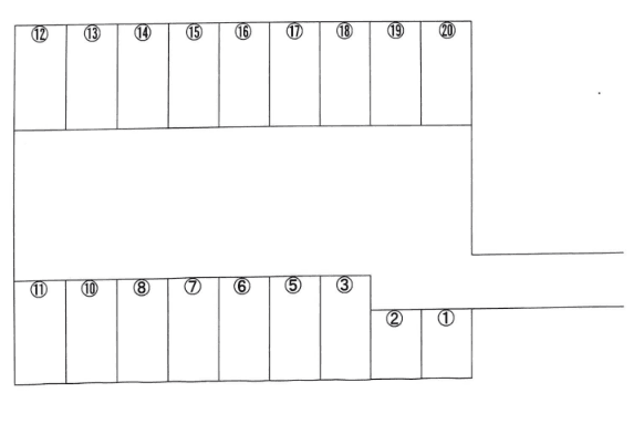 南町パーキングの駐車配置図