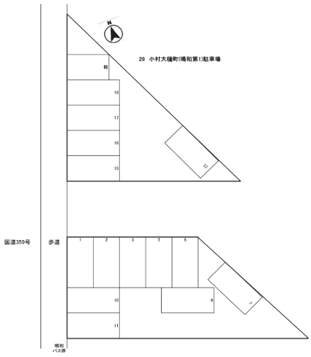 小村大樋町(鳴和第1)駐車場の駐車配置図