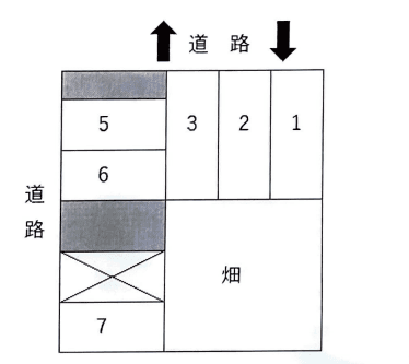 北金田パーキングの駐車配置図
