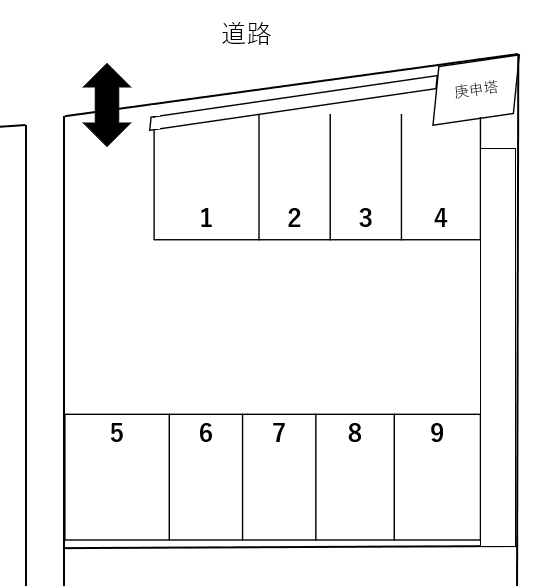 鎌田駐車場の駐車配置図