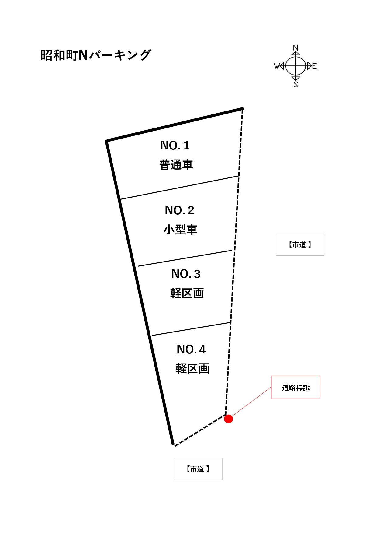 昭和町Nパーキングの駐車配置図