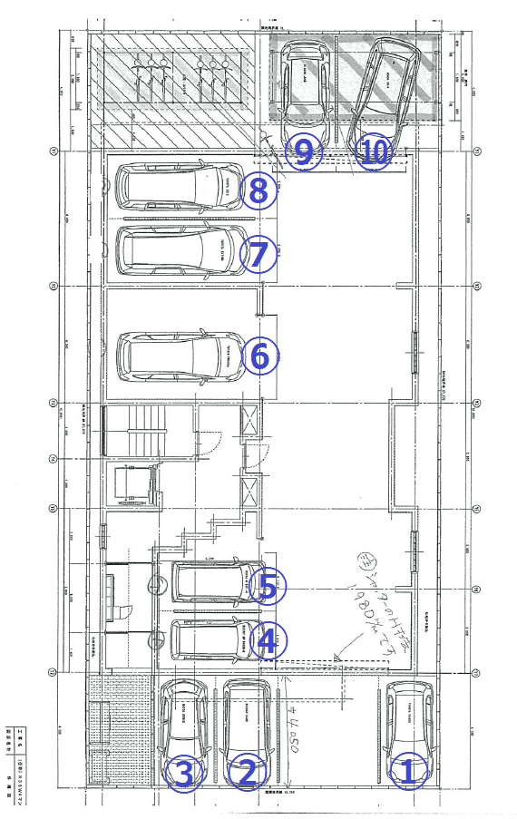 リデーレ南麻生駐車場の駐車配置図