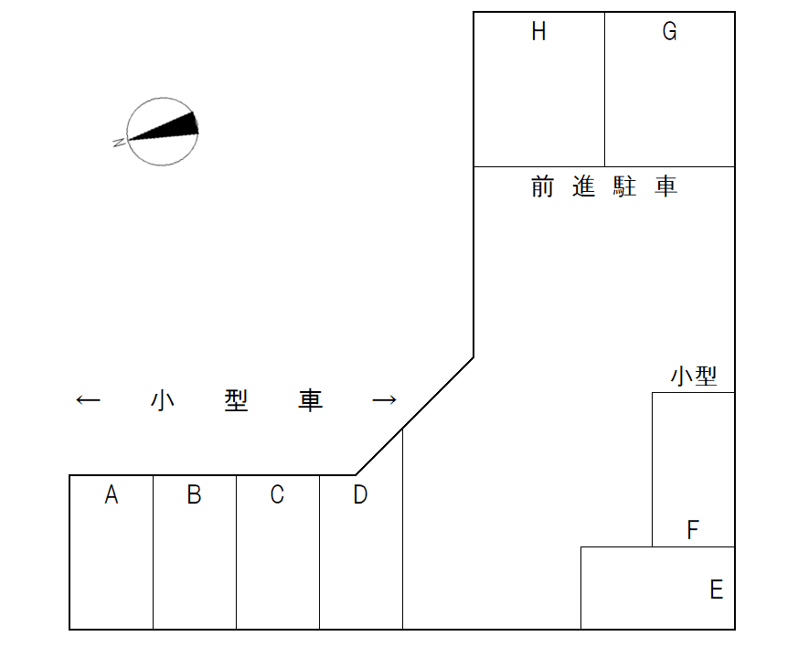 梅林一丁目ガレージの駐車配置図