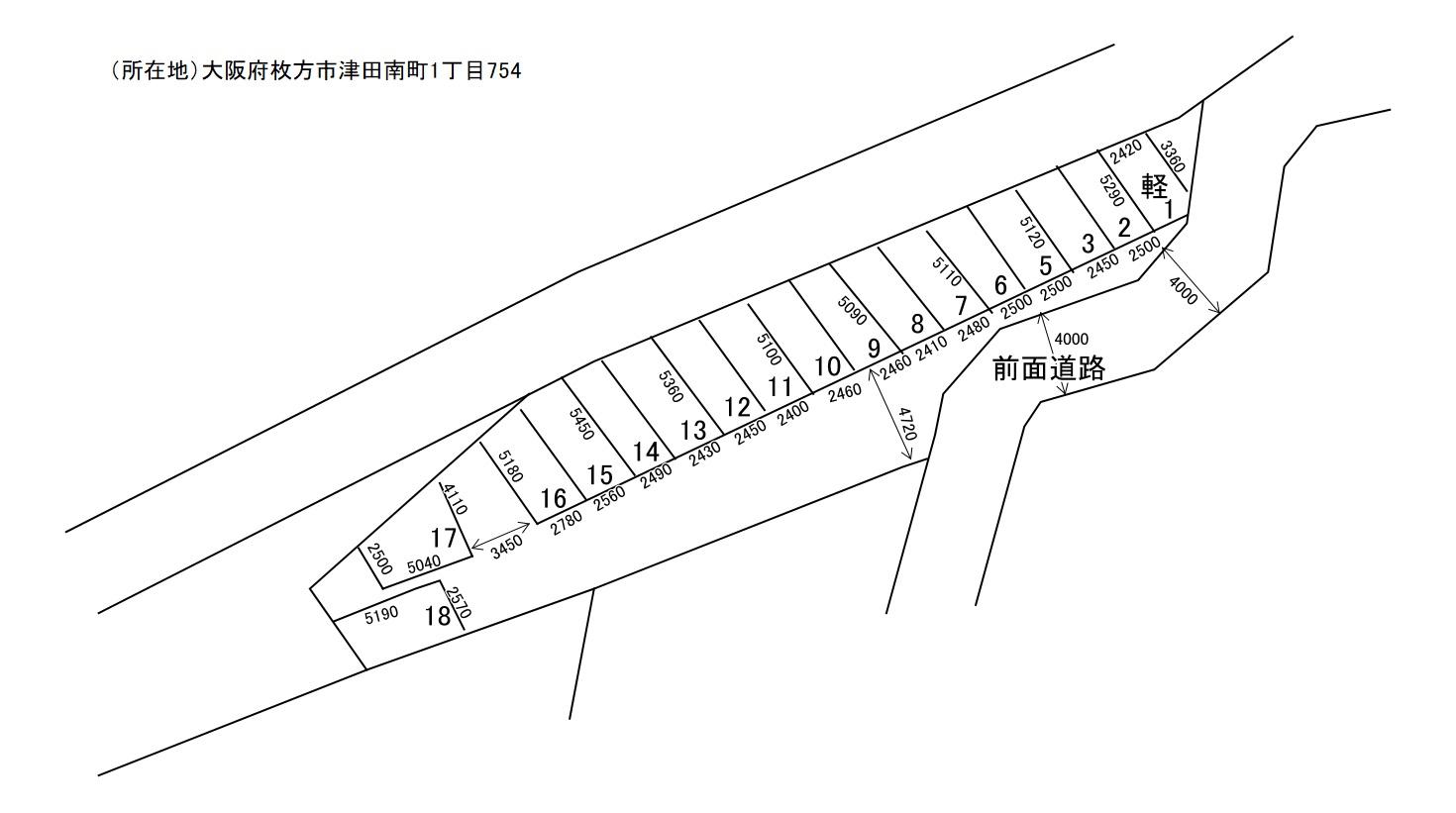 さくらまち駐車場の駐車配置図