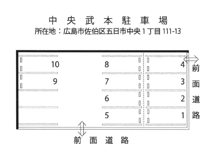 中央武本駐車場の駐車配置図