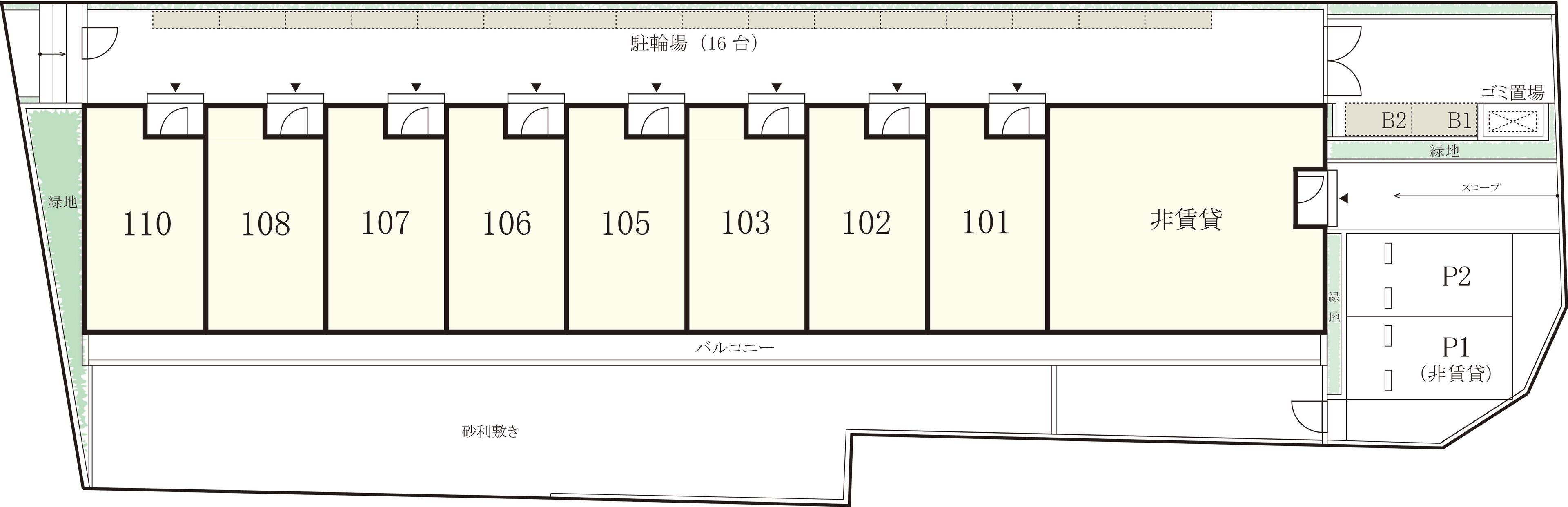 リブリ・ラウレア駐車場の駐車配置図