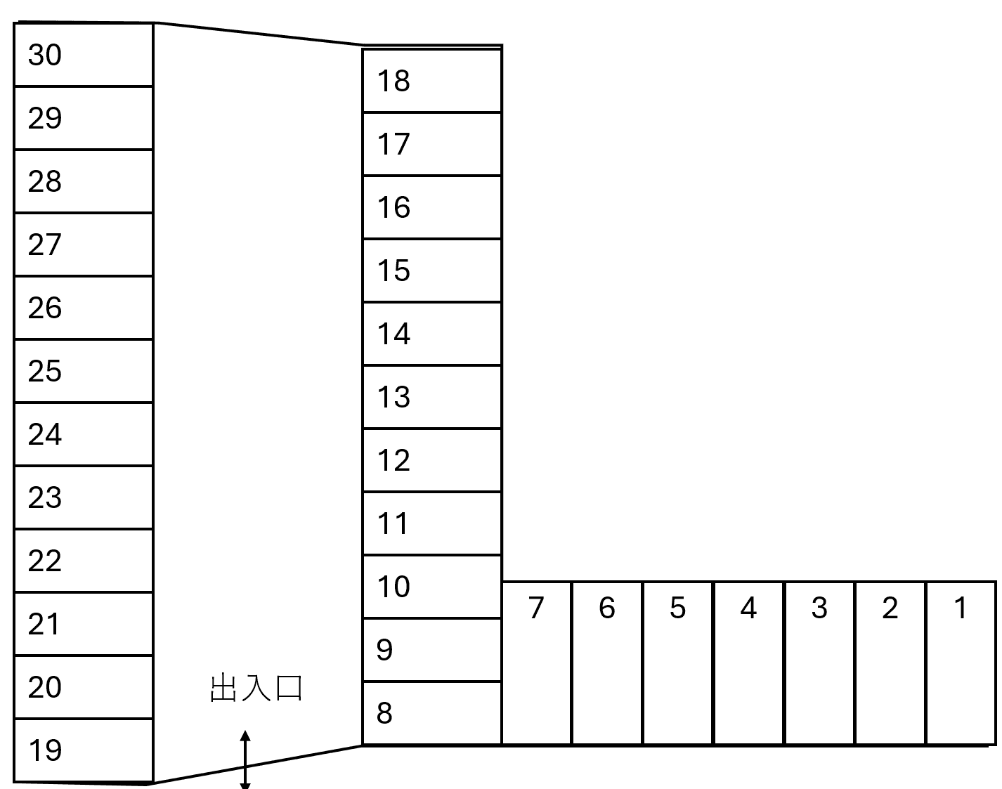 細田パーキングⅡの駐車配置図