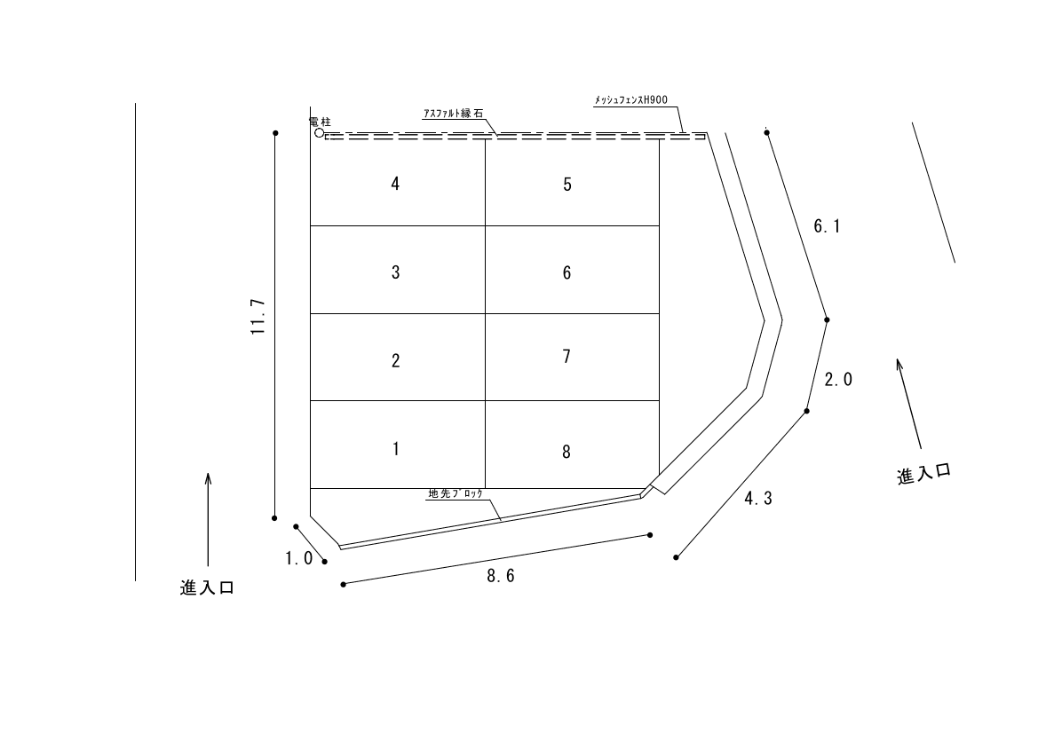 三光パークNo.36の駐車配置図