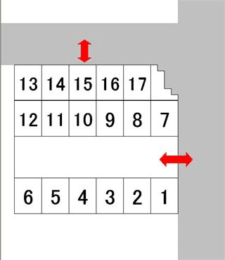 長沢駐車場の駐車配置図