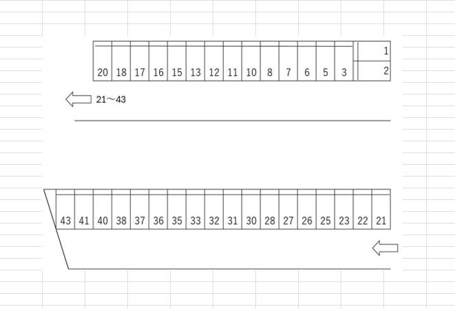 渡辺栄町駐車場の駐車配置図