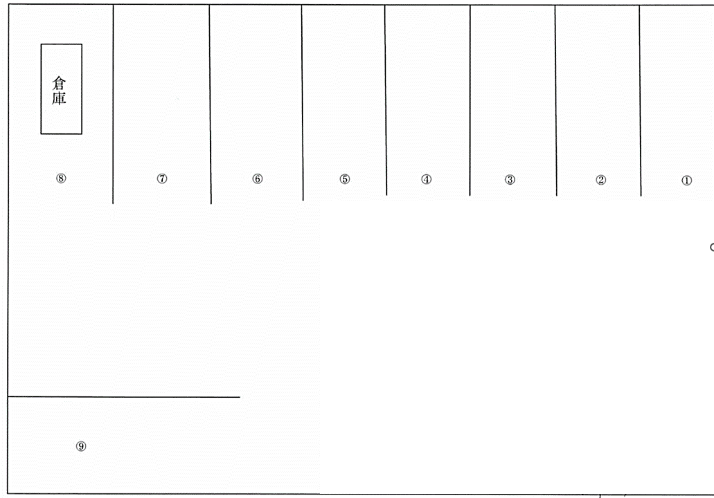 下波止駐車場(舗装)の駐車配置図