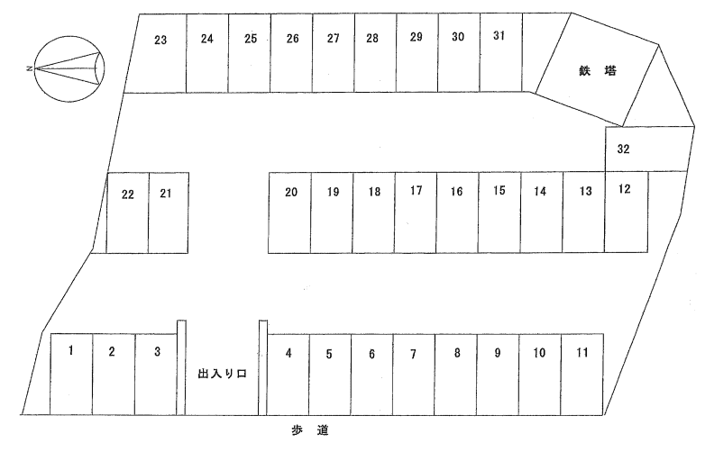 岩井小柳町2丁目駐車場の駐車配置図