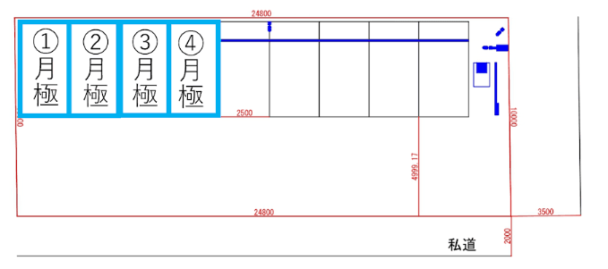 名古屋御劔町第1の駐車配置図