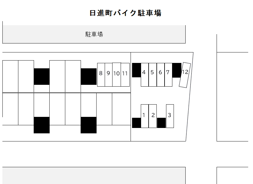 日進町バイク駐車場の駐車配置図