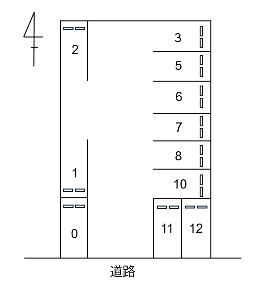 040中島新町3丁目の駐車配置図