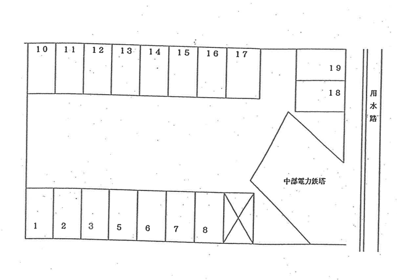 佃駐車場の駐車配置図