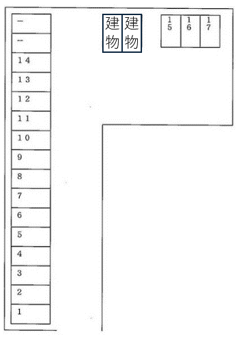 鈴立パーキングの駐車配置図