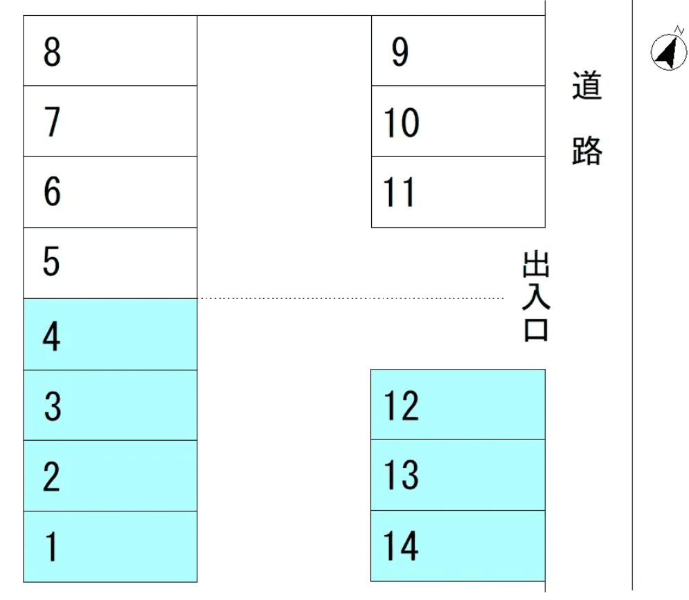 伊藤鈴木月極駐車場(鈴木様)の駐車配置図