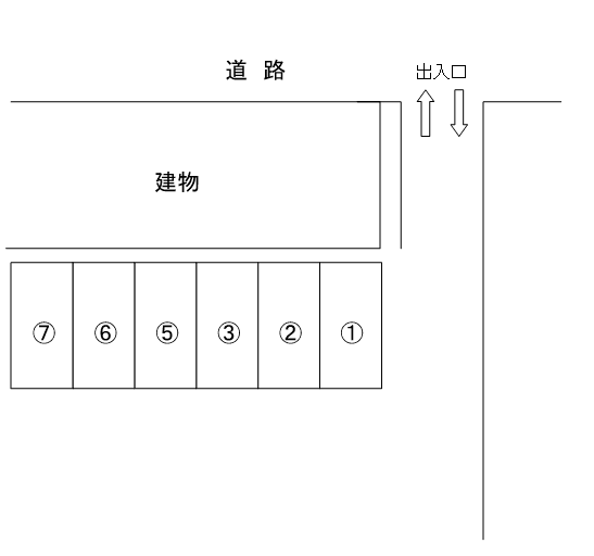 亀岩ガレージの駐車配置図