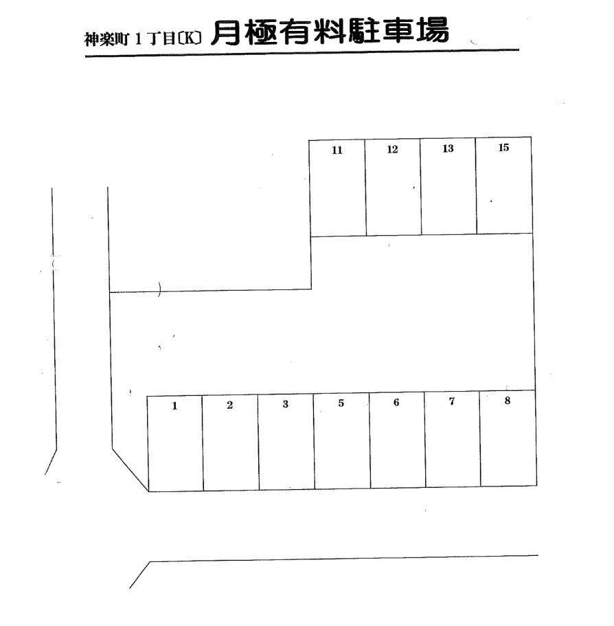 K(神楽)駐車場の駐車配置図