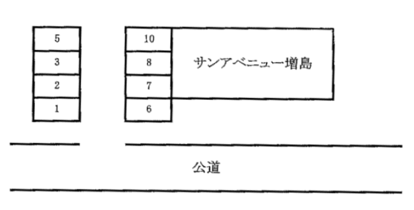 サンアベニュー増島の駐車配置図
