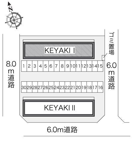 KEYAKI Ⅰ(21178)の駐車配置図