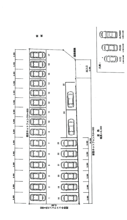 3722駐車場の駐車配置図