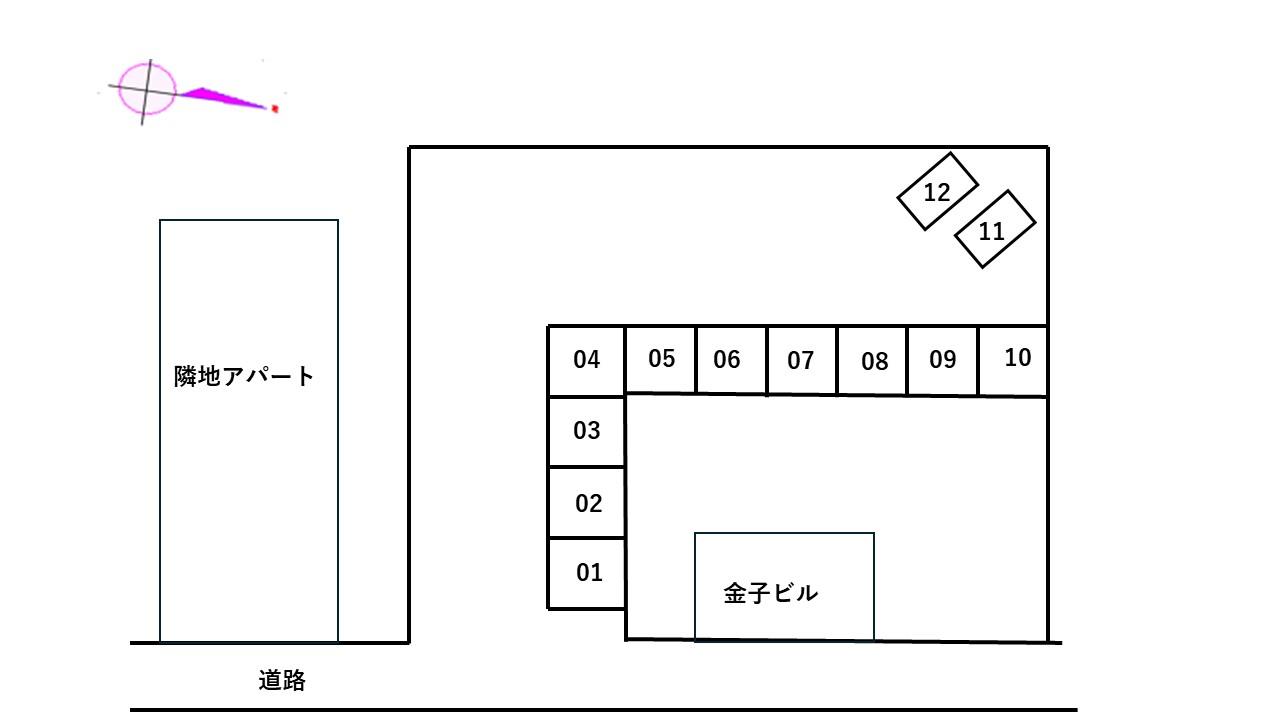 花栗K駐車場の駐車配置図