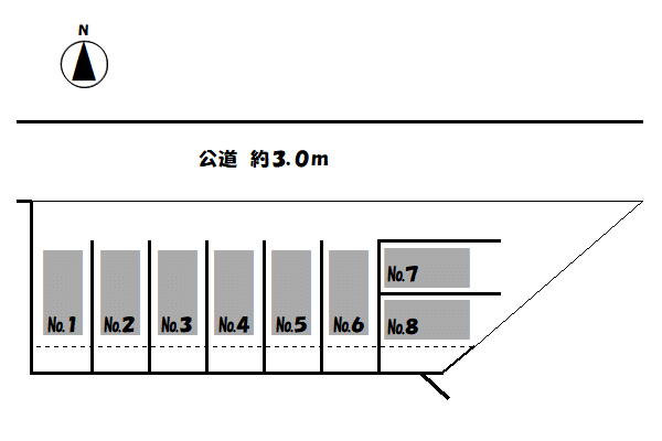 ワイズ・木曽川町外割田 第1駐車場の駐車配置図