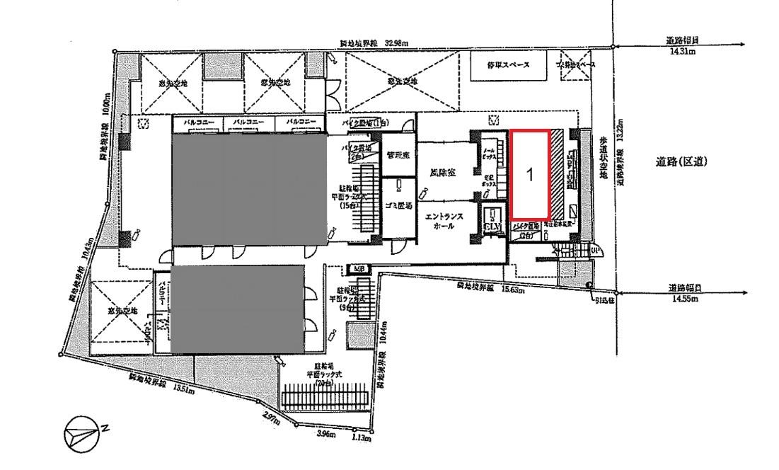 ブライズ西大井DUEの駐車配置図