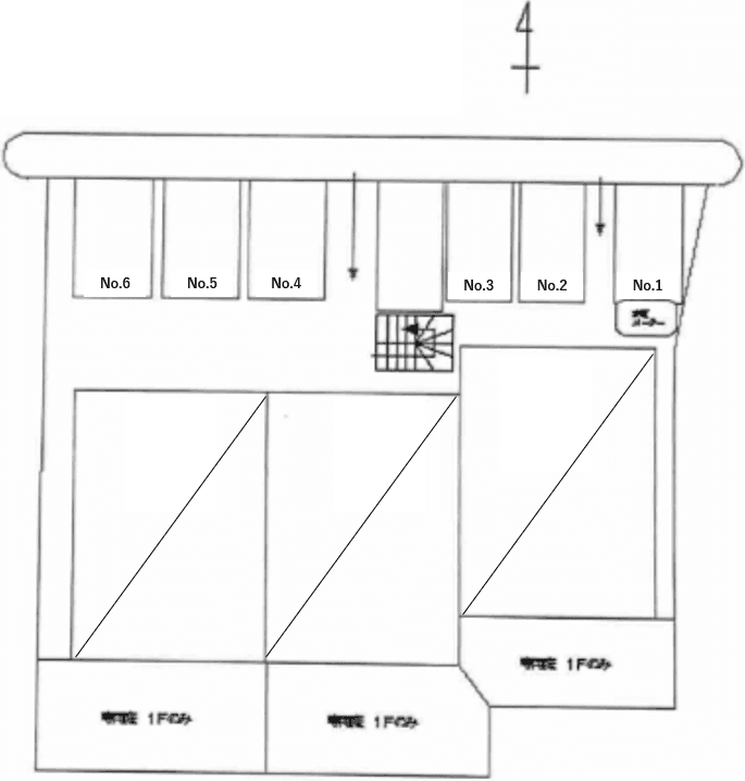 グランシャリオ参番館 敷地内駐車場の駐車配置図