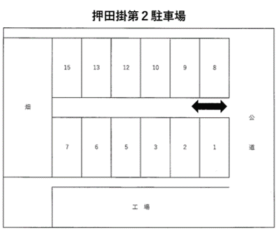 押田掛第2駐車場の駐車配置図