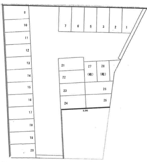 黒門町駐車場の駐車配置図