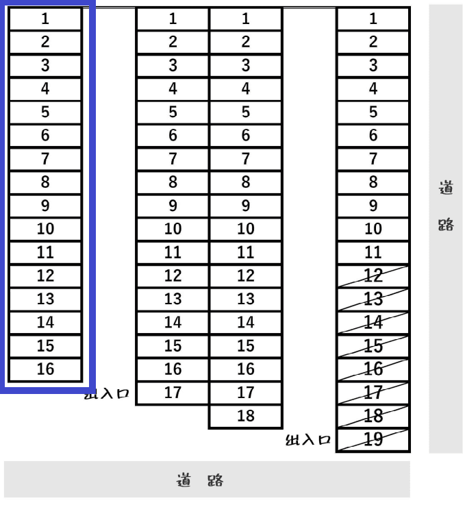 【55025】第一ミナミ駐車場Dの駐車配置図