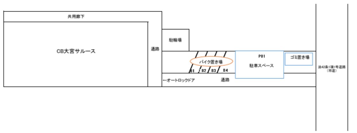 CB大宮サルースの駐車配置図