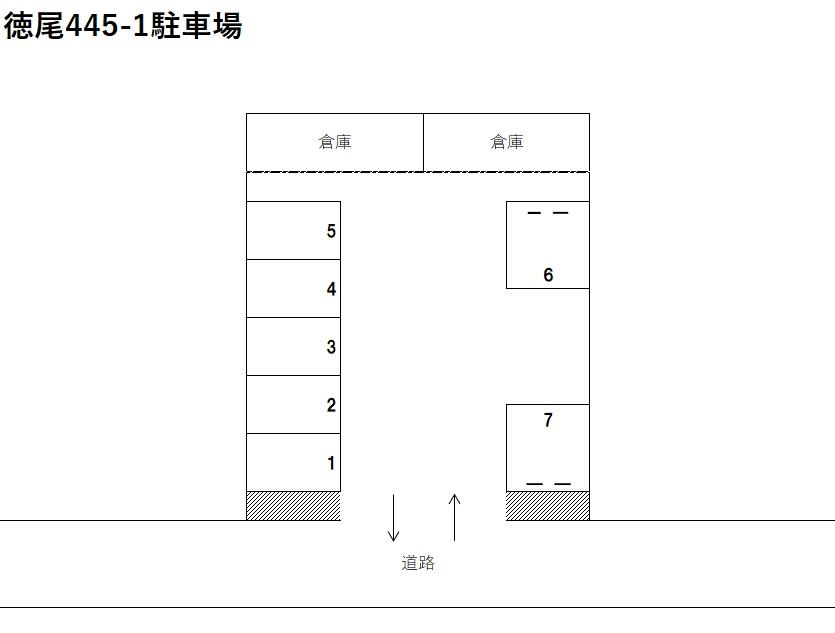 徳尾445-1駐車場の駐車配置図