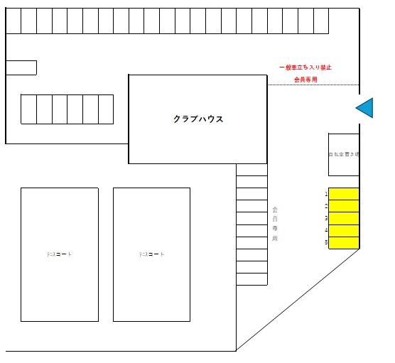 SYSテニスクラブ駐車場(月極区画)の駐車配置図