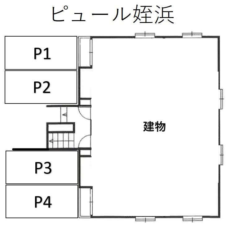 ピュール姪浜の駐車配置図