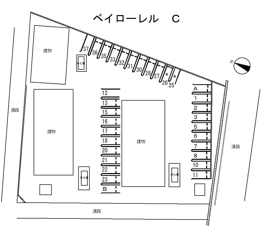 ベイローレル Cの駐車配置図