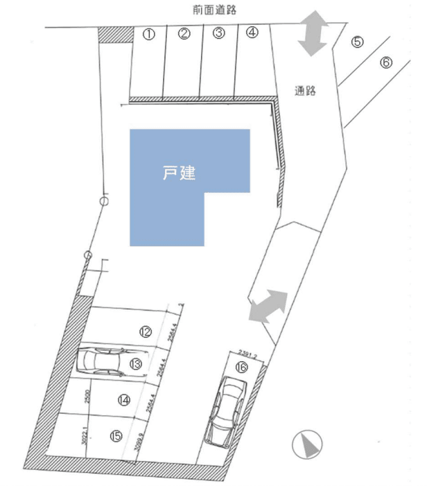 高峰町駐車場の駐車配置図