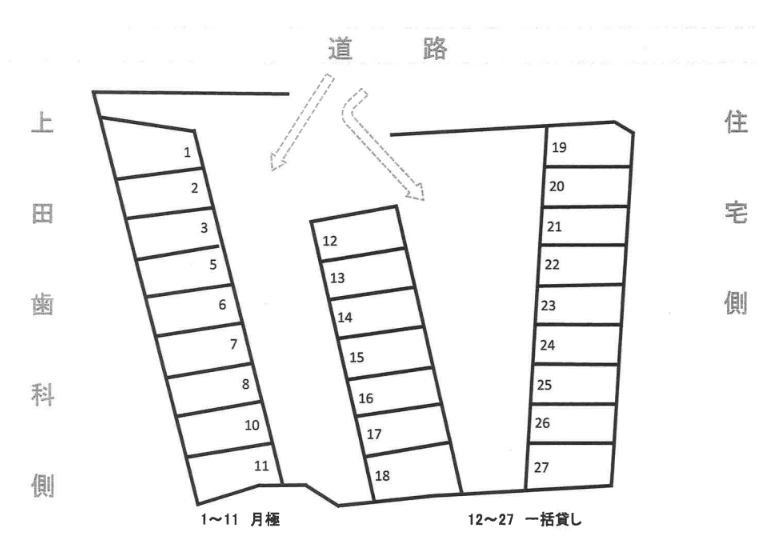 野中駐車場の駐車配置図