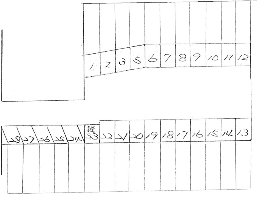 第2岡部駐車場の駐車配置図