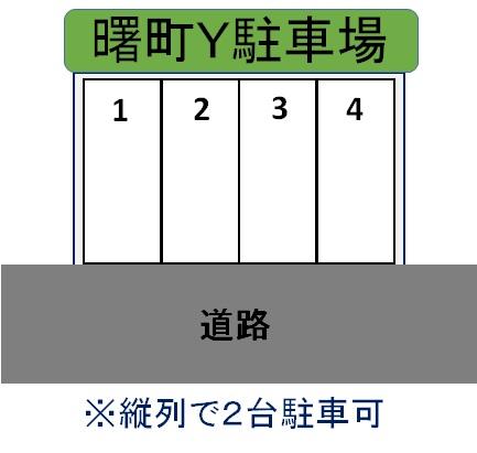 曙町Y(ワイ)駐車場の駐車配置図