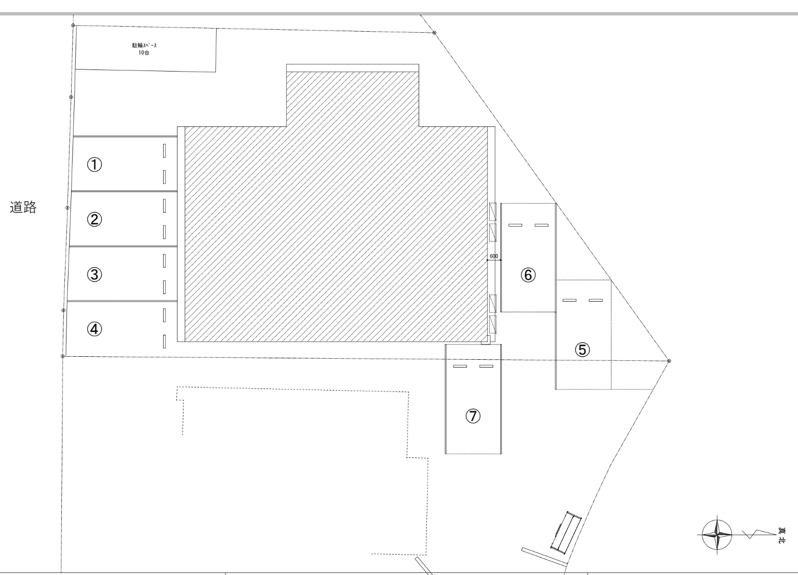 アイゼンルーム安中央(入居者専用)の駐車配置図