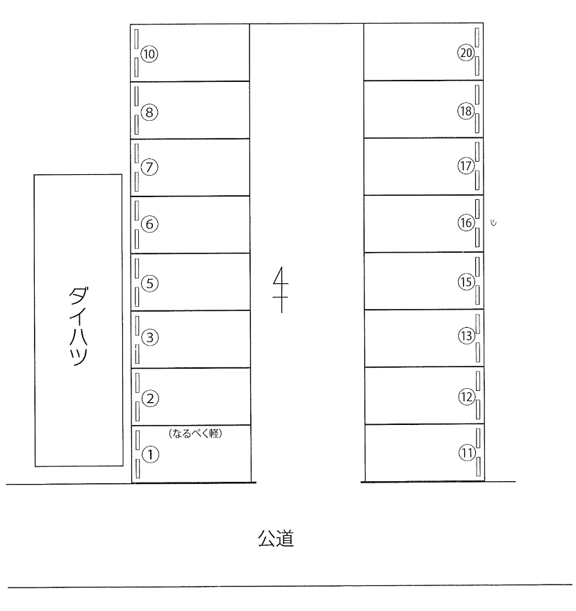 阿部駐車場の駐車配置図