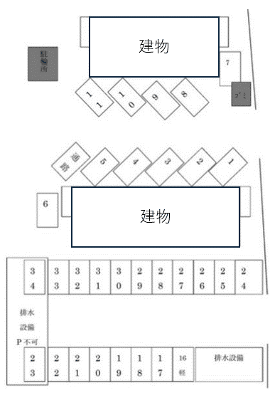 久賀谷パーキングの駐車配置図